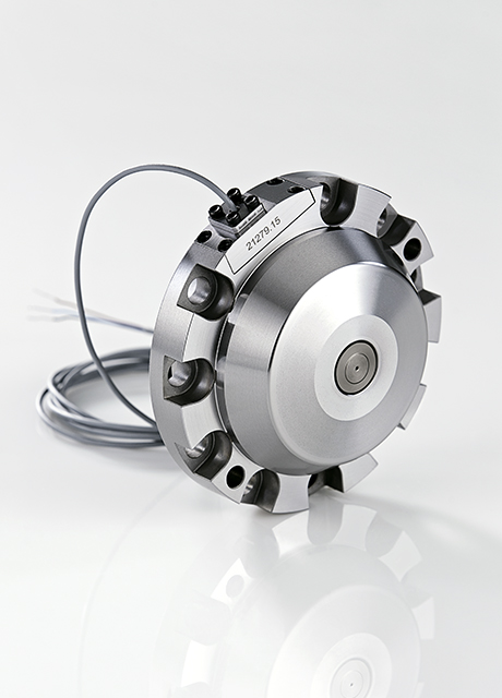 BERG-Spannkopf Typ SPM-HV-SC, ausgestattet mit fest installiertem IO-Link-Sensor zur permanenten Zustandsüberwachung